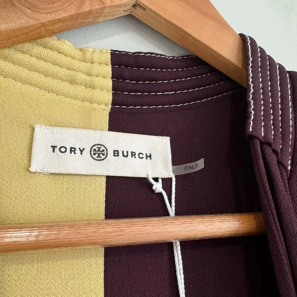Tory Burch Color Block Crepe Jersey Maxi Dress